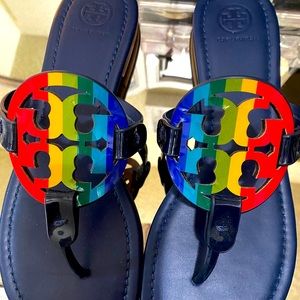 Tory Burch rainbow sandals